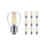 Lot 10x Philips Master Value LED Lustre E27 Boule Filament Claire 3.4W 470lm - 927 Blanc Très Chaud | Meilleur rendu des couleurs - Dimmable - Équivalent 40W