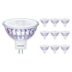 Lot 10x Philips Master Value LED Spot GU5.3 MR16 7.5W 621lm 60D - 927 Blanc Très Chaud | Meilleur rendu des couleurs - Dimmable - Équivalent 50W