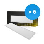 Lot 6x Bright Choice Panneau LED Backlit 36W 3240lm - 840 Blanc Froid | 120x30cm - UGR <22