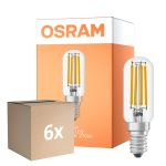 Lot 6x Osram LED Special E14 Tubular Ampoule T26 Filament Claire 6.5W 730lm - 827 Blanc Très Chaud | Dimmable - Équivalent 55W