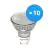 Lot 10x Noxion Spot LED GU10 PAR16 3W 230lm 36D - 827 Blanc Très Chaud | Dimmable - Équivalent 35W