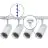 Ensemble complet Rail Monophasé Rail 2 Mètre Blanc | incl. 4x Spot + GU10 2700K 3W Dimmable + Embout, Connecteur d’Alimentation et I-Connecteur