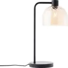 Brilliant Lampe De Chevet Casto Verre Métal Noir Beige | 190mm - Convient pour 1x E27