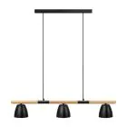 Nordlux Theo 3-Rail Suspension Luminaire Métal et Bois Noir | Convient pour 3x GU10