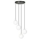 Emibig Suspension Luminaire Royal Acier Noir | Convient pour 4x E14 - Max 10W