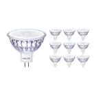 Lot 10x Philips Master Value LED Spot GU5.3 MR16 5.8W 460lm 36D - 930 Blanc Chaud | Meilleur rendu des couleurs - Dimmable - Équivalent 35W