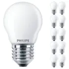 Lot 10x Philips Master Value LED Lustre E27 Boule Dépolie 3.4W 470lm - 927 Blanc Très Chaud | Meilleur rendu des couleurs - Dimmable - Équivalent 40W