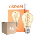 Lot 6x Osram Vintage 1906 LED Classic Slim E27 Poire Filament Dorée 8W 806lm - 922 Blanc Très Chaud | Meilleur Rendu Des Couleurs - Dimmable - Équivalent 60W
