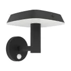 Eglo Applique Murale Dreoli Solar Noir 8W 970lm - 830 Blanc Chaud | IP65 - Détecteur De Mouvement