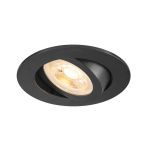 SLV New Tria 68 Spot Aluminium Zwart Rond | Zaagmaat 68mm - Geschikt voor 1x GU10 