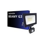 Noxion LED Floodlight Beamy G3.1 Zwart 30W 3300lm 110D - 830 Warm Wit | IP44 - Bewegings- en Lichtsensor - Symmetrisch 