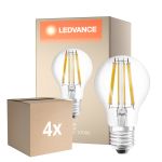 Voordeelpak 4x Ledvance Classic LED E27 Peer Filament Helder 11W 1521lm - 827 Zeer Warm Wit | Dimbaar - Vervangt 100W