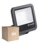 Voordeelpak 4x Ledvance LED Floodlight Aluminium Zwart 69W 10000lm 100D - 865 Daglicht | IP66 - Symmetrisch