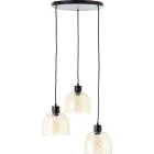 Brilliant Casto Hanglamp Glas Hanglamp Metaal Zwart Beige | 510mm - Geschikt voor 3x E27