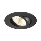 SLV New Tria 68 Spot Aluminium Zwart Rond 8.3W 750lm 38D - 930 Warm Wit | Zaagmaat 68mm -  Beste Kleurweergave - Dimbaar 