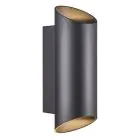 Nordlux Nico Wandlamp Aluminium Zwart Up & Down | IP54 - Geschikt voor 2x GU10