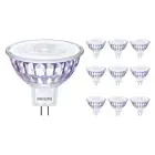 Voordeelpak 10x Philips Master Value LED Spot GU5.3 MR16 7.5W 630lm 36D - 930 Warm Wit | Beste Kleurweergave - Dimbaar - Vervangt 50W