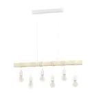 Eglo Hanglamp Townshend Staal Wit Hout | IP20 - Geschikt voor 6x E27 