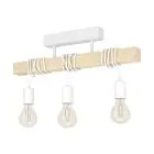 Eglo Plafondlamp Townshend Staal Wit Hout | IP20 - Geschikt voor 3x E27 